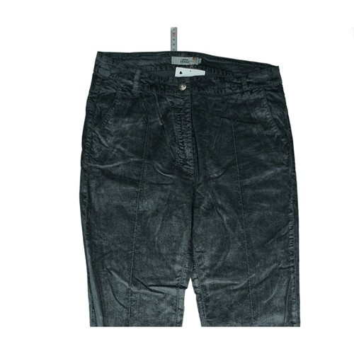 0039 ITALY Damen JeansHose Bootcut stretch Feincord Samt W27 L34 Glanz Grau NEU. - Bild 2 von 7