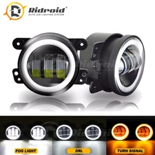 Pair Bumper LED Fog Lights Passing Lamp DRL Angel Eyes for 2003-2009 Hummer H2