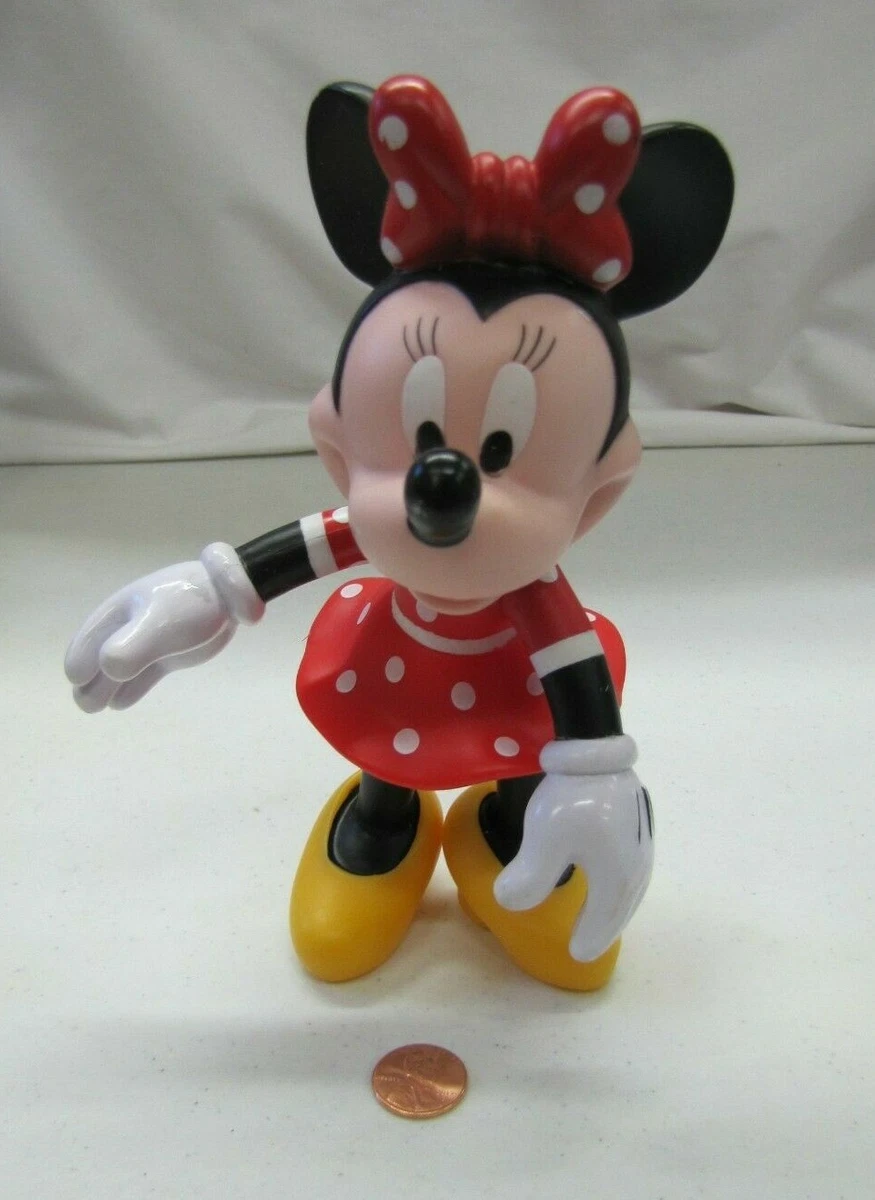 Fitness Hovedgade loop Disney MINNIE MOUSE 7 Inch Figure Vinyl Rubber Mouse Red Polka Dot Dress  Rare | eBay