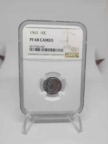 1963 NGC PF68  90% SILVER ROOSEVELT DIME 10C 