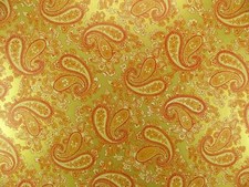 [Luthitec] Rich Gold Backed Orange Paisley Paper Guitar Body Decal - 420x295mm