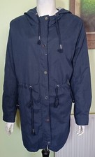 New Reserved Women's Navy Blue Hooded Jacket Uk 18