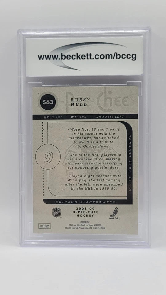 2008-09 O-Pee-Chee Legends Bobby Hull Beckett Authentic Auto #568 Blackhawks - Image 2 of 2