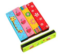 16 Hole Kids Boys Girls Harmonica Music Instrument for young Children Wooden UK
