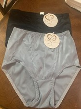 NWT Lot 2-Vtg Jolie Intimates Shaping Panties Control Briefs Sz L -Black Blue
