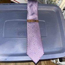 New Mens Tasso Elba Vance Floral Lilac 100 Silk Neck Tie