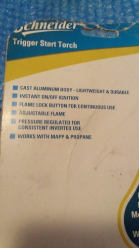 SCHNEIDER Trigger Start Propane Torch. Ideal for Plumbing, Metalworking, Brazing - Picture 18 of 21