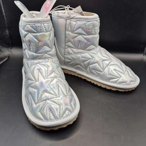 Silver star-patterned children's place boots for girls size 12 - Picture 2 of 6