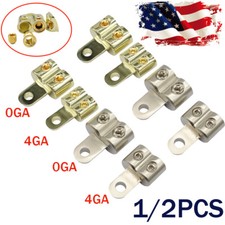 1/2PC 0/4 Gauge Screw Wire Butt Ring Terminal Connectors Car Audio Modified Wire