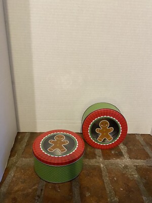 2014 Brother Sister Design Studio Gingerbread Man Tin Storage Container 5 