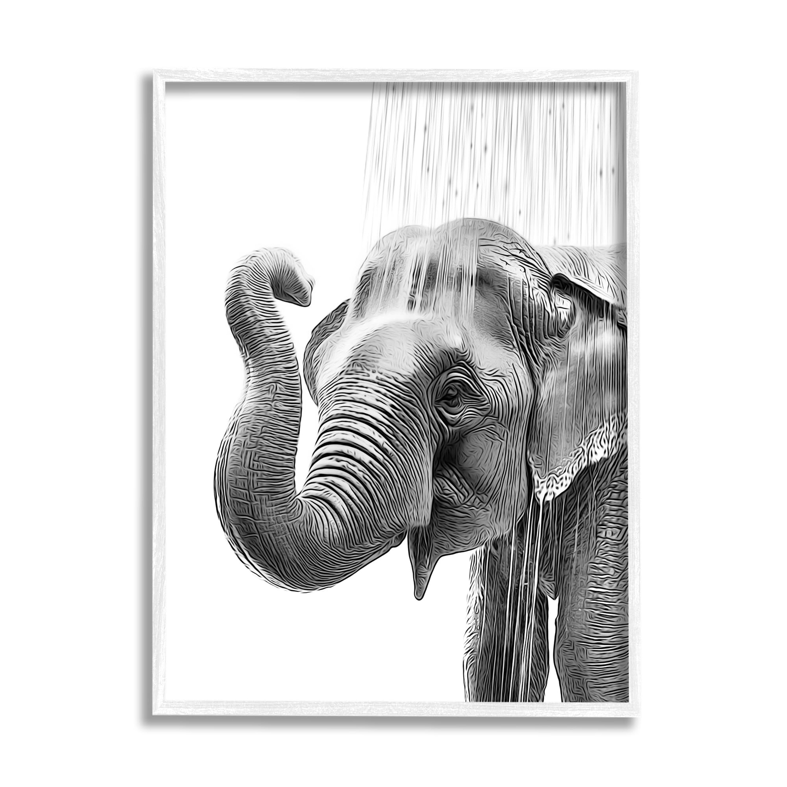 Elephant Bathroom Splash Framed Giclee Art by Annalisa Latella