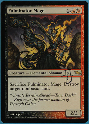 1x Fulminator Mage ** SIGNED **ShadowmoorMTG Magic Cards