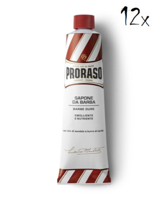 12x Proraso Rasierseife seife cream shaving soap Shea Butter Sandelholzöl 150 ml