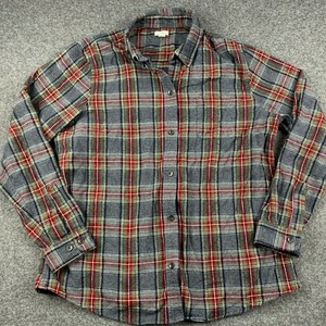 LL BEAN FLANNEL BUTTON DOWN COLLARED LONG SLEEVE SHIRT SZ LARGE REG EUC | eBay