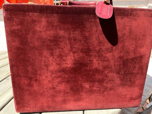 Authentic Vintage Must de Cartier Hard Briefcase Burgundy Leather/Nubuck - Picture 2 of 20