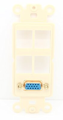 RiteAV Ivory SVGA+4 Blank Port Modular Insert for Keystone Jacks