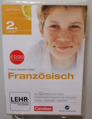 Französisch Software Schule PC CD-ROM 2.Lernjahr Teacher Lernen Nachhilfe #T168A