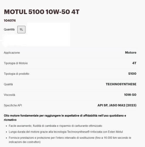Mantenimiento 4LT Aceite MOTUL 5100 10W50 + Filtro Triumph Speed Triple 1050 - Imagen 4 de 4