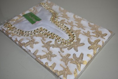 New Lilly Pulitzer COLBY SILK TUNIC DRESS White Metallic GOLD Lurex STARFISH  6 | eBay