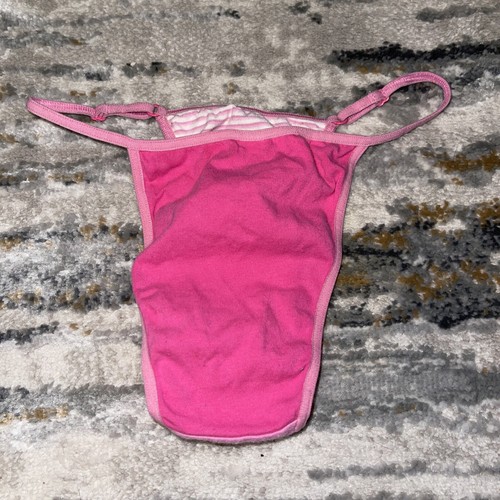 Rare Vintage 2004 Victoria’s Secret Pink Striped Adjustable String Bikini XS/S - Picture 2 of 3