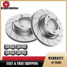Front Brake Rotors Pads fit for Toyota Tundra 5 Lug 07-21 Drilled Slotted Brakes