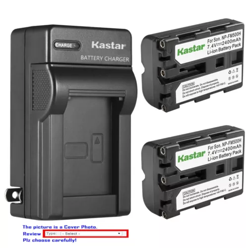 Kastar Battery AC Wall Charger for Sony NP-FM500H & Alpha a68 SLT-A68 ILCA-68