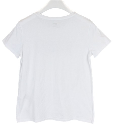 T-Shirt Levi's Donna MEDIUM Manica Corta Logo Collo A Giro Bianco Tricot - Foto 2 di 8