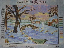 New Needlepoint Canvas Collection D'Art "The Bridge", Made in EU