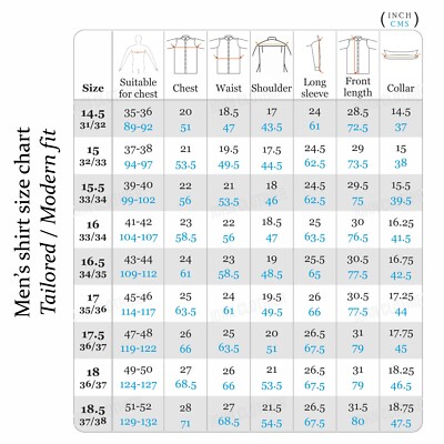 dress shirts for men size chart Modern Blue Dress Shirts