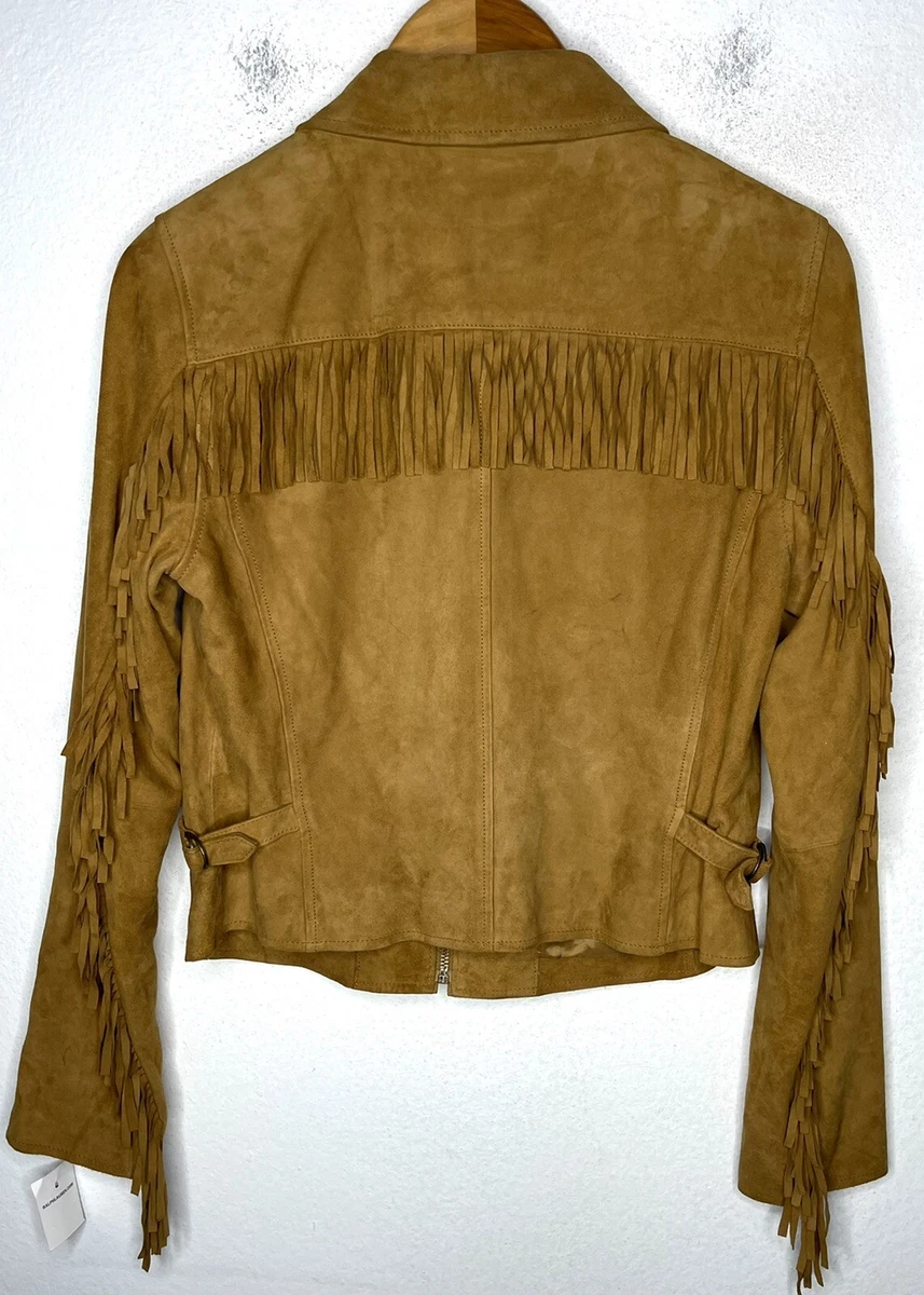 Ralph Lauren 8 Brown Suede Fringe Jacket Western Leather RRL Polo