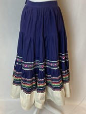 50 s Size 8 Metallic Ric-Rac Pinup Rockabilly Southwestern Squaw Patio Skirt