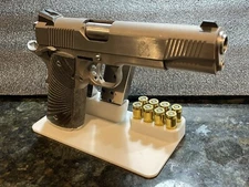 1911 .45 Display Stand-Holds Gun, 2 Magazines, and 8 Bullets Made in USA