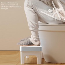 (White)Toilet Stool Thickened Squatting Step Poop Foot Stool Stable Sturdy For