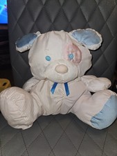 VTG Fisher Price Baby Puffalump Puppy Dog Rattle Pink Blue 1988 Stuffed Toy