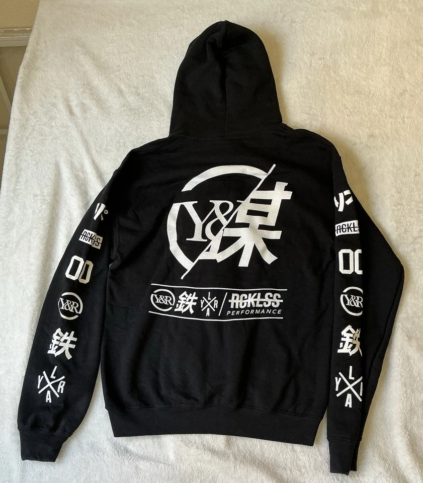 Sudadera con Capucha Young & Reckless Negra Diseño Gráfico Pullover Adulto XS NUEVA CON ETIQUETAS  Foto 2 de 4