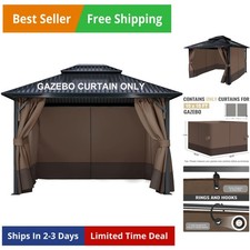 Tende di Ricambio per Gazebo 4 Pannelli 10' x 10', Pareti Laterali Privacy Patio con D...