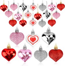 Heart Ornaments for Valentines Day Decorations, Hanging Ornaments for Christmas