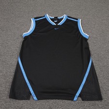 Vintage Nike Jersey Tank Top Mens Small Black Blue Basketball Sphere Speed Y2K