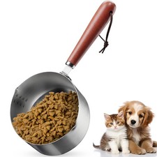 2 Cup Dog Food Scoop 304 Stainless Steel Dog Food Measuring Cups Metal Pet Sc...
