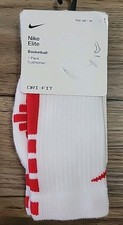 NWT Kids Nike Elite White/Red Basketball Socks Youth 10C-3Y XS