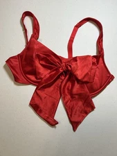NWT Adore Me Lingerie Bra With Tie Front Size XL Lipstick Red