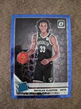 Nicolas Claxton 2019-20 Donruss Optic #171 Blue Laser Rated Rookie Card RC Nets. rookie card picture