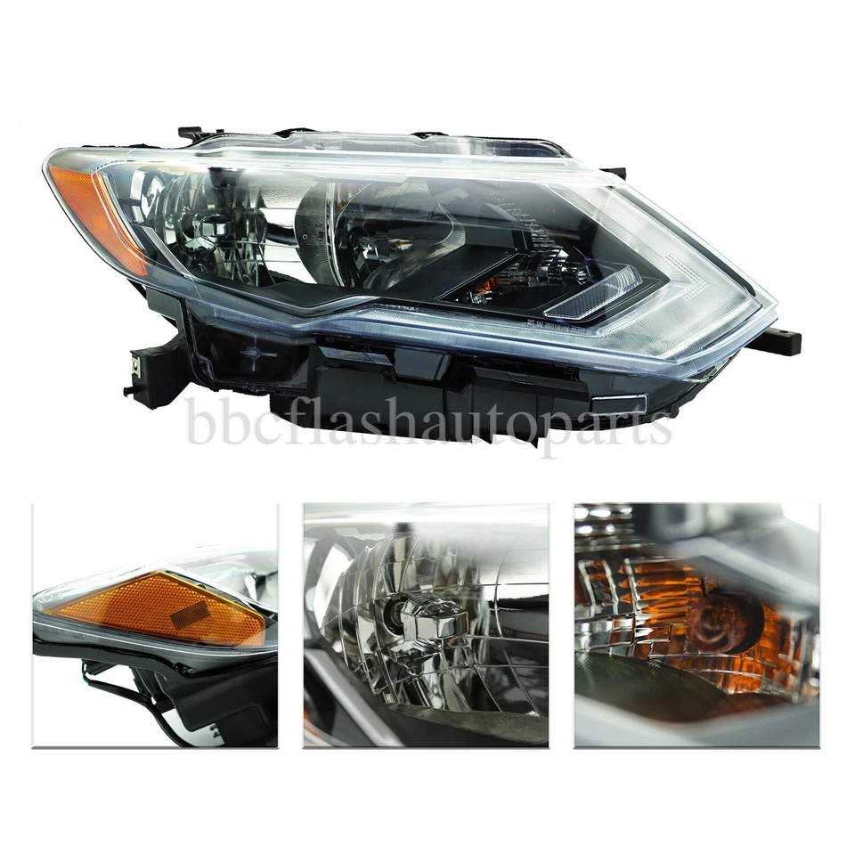 Headlamps For Nissan Rogue 2017-2019 Headlights W/LED DRL Halogen LH+RH Set Foto 2 de 4