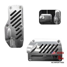 Car Pedal Pads, Anti-slip Larger Brake Accelerator Cover, Alloy 2 PCS Black