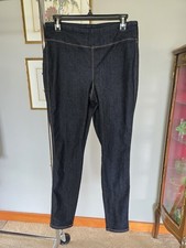 Susan Graver Stretch Denim Pull-On Jeans Dark Indigo Denim NWOT Size 8