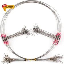 Fishing Leaders Fish Line Stainless Steel Wire with Swivels Snap Connect Fish...