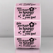 Happy to See You Stickers Labels Small Business Packaging Supplies