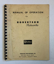 Manual of Operation of ROBERTSON METEORITE Camera, Photo-Mechamix, photography