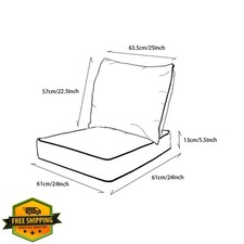 Goodgoods 2-Pack Outdoor Patio Cushions 24x24" Fade Water-Resistant Light Gray