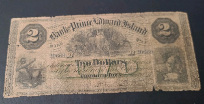 1877 Canada Bank of Prince Edwards Islands $2